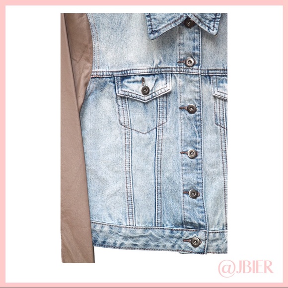 RD Style -Anthropologie Denim and Leather Jacket - Picture 3 of 3